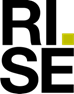 Rise logo. Letters R I in black and a green dot in one line, letters S E in black in second line